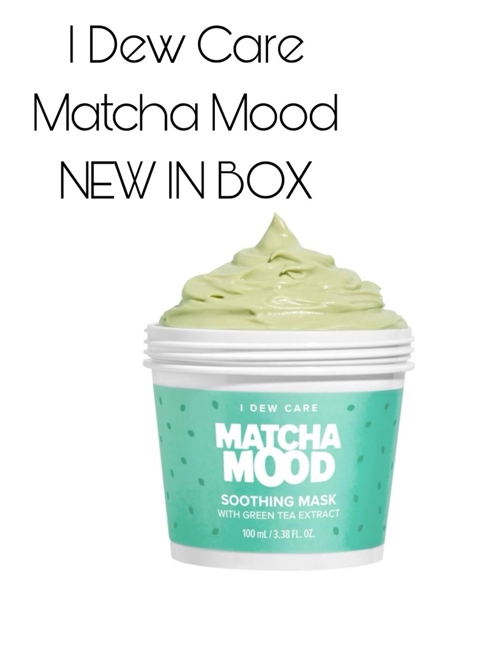 I Dew Care Matcha Mood Soothing Face Mask - New In Box - K-Beauty